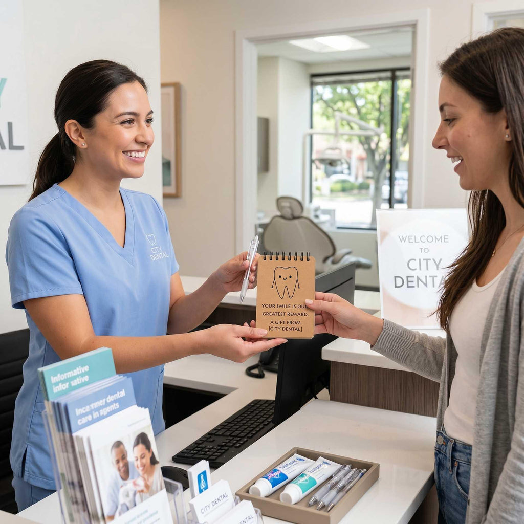 Custom Logo Mini Notebooks for Dental Clinics - 100/300/500/1000 Packs - All-Inclusive Pricing