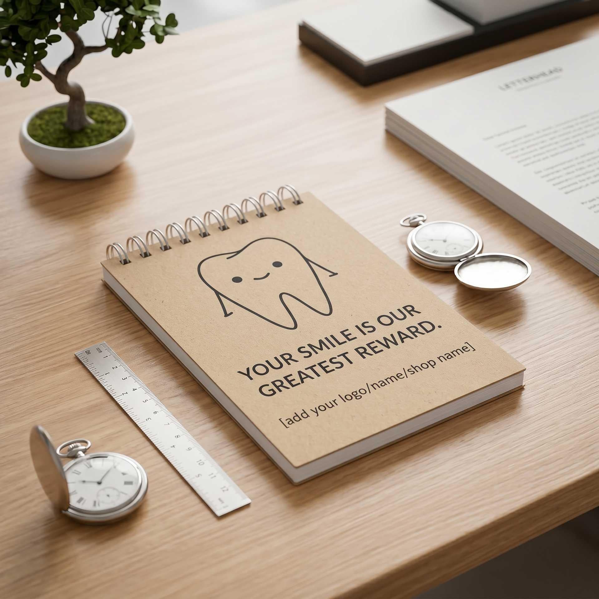 Custom Logo Mini Notebooks for Dental Clinics - 100/300/500/1000 Packs - All-Inclusive Pricing